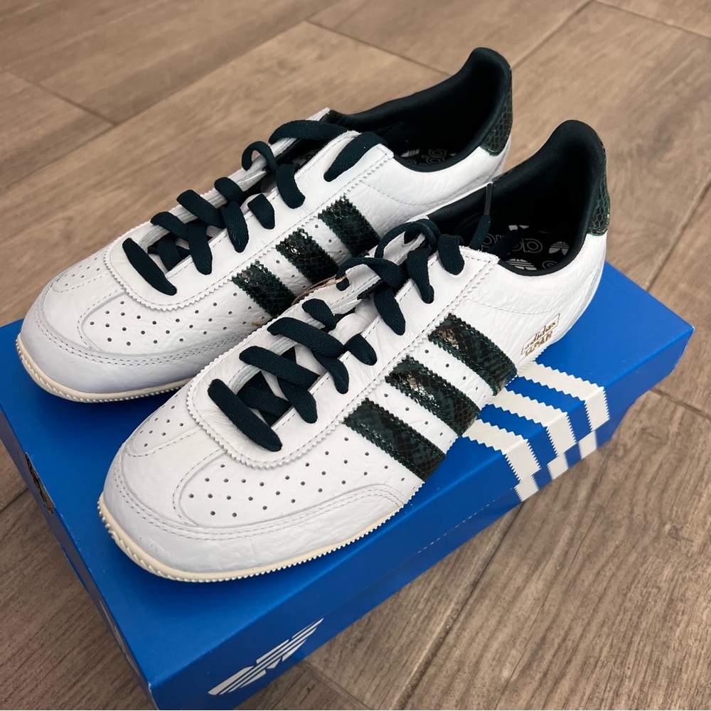 adidas White Sneakers with Black Stripes